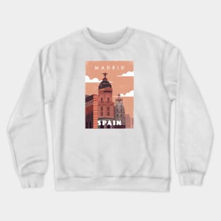 Madrid, Spain. Retro travel poster Crewneck Sweatshirt